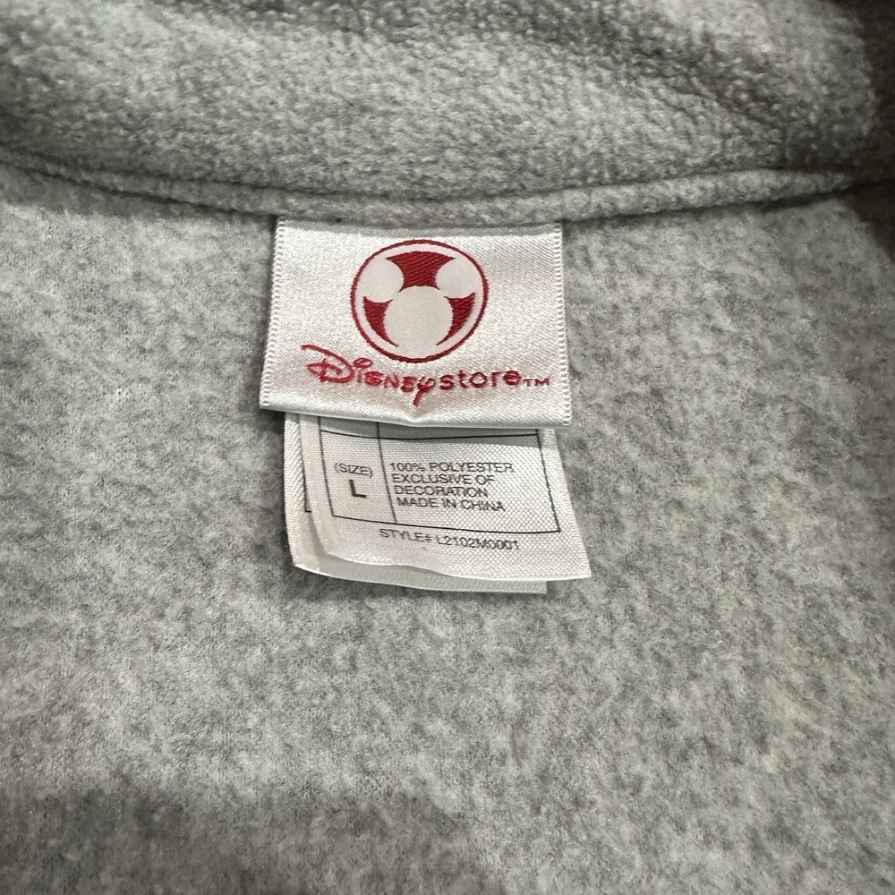 Disney Store Mickey Mouse Full Zip Jacket Gray Black Colorblock Fleece Mens L - Picture 4 of 7